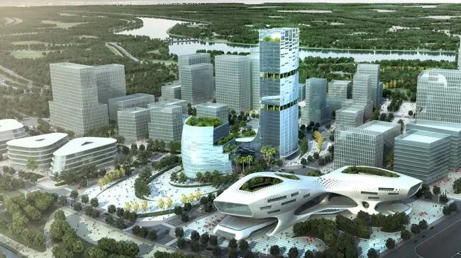BIM Architecture | International Financial Ecological City Solution: Elite Incubator/LAD (Reed) Design Agency Spanning the CBD