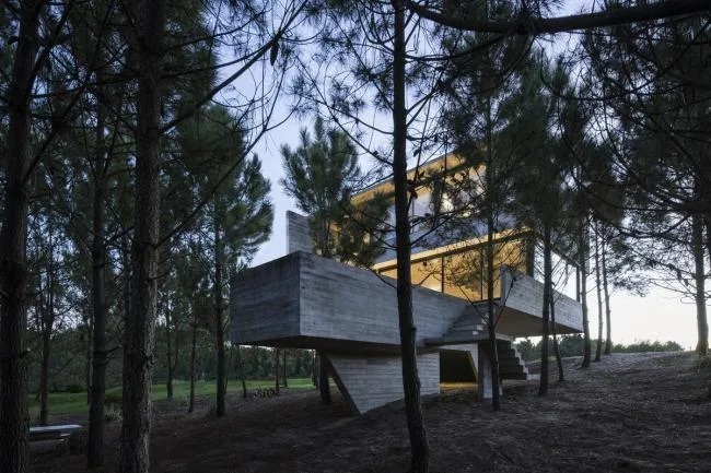 BIM Architecture | Light and Shadow Dance, Simple Forest Dwelling Like Wood and Stone/Luciano Kruk