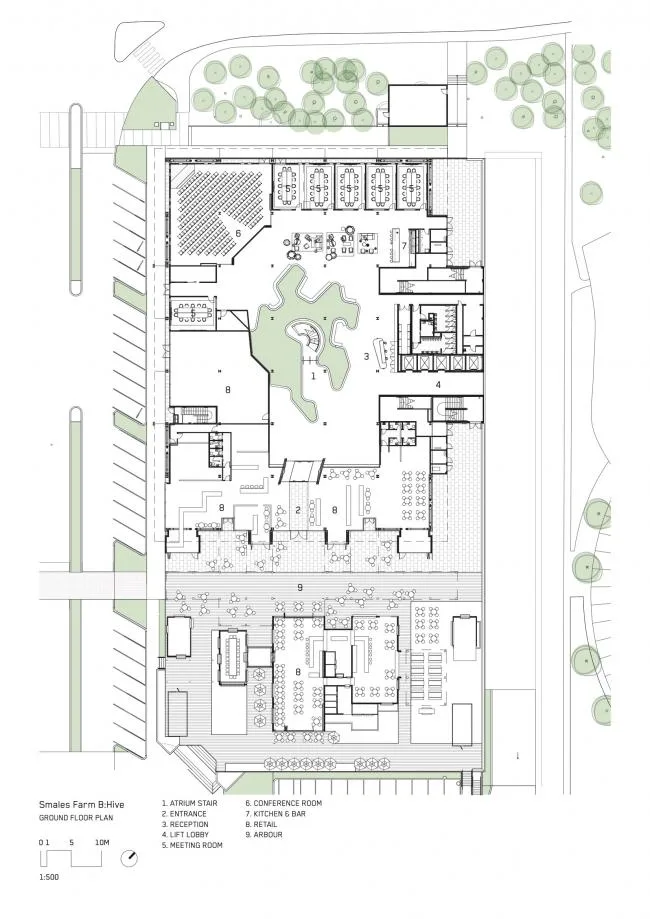 BIM Architecture | Interweaving and Free Flow of Curves: B: Hive Office Building/BVN+Jasmax