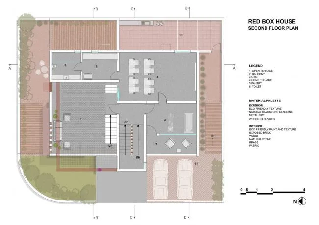 BIM Architecture | Passionate like fire, introverted like a plow ox: India's 'Red Box' Home/The Grid Architects