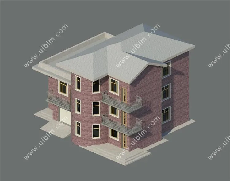 BIM Data | Revit Model - BIM Model of Three story Villa