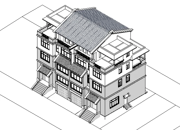 BIM data | Revit model - BIM model of townhouse