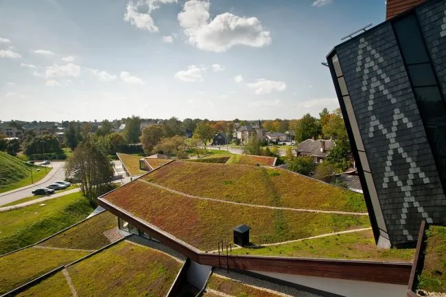 BIM Architecture | Nesting Triangular Grass Slope Top 'Small House' - East Latvia Creative Service Center/SAALS