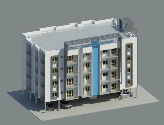 BIM Data | Revit Model - Four story Apartment Model