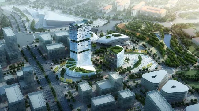 BIM Architecture | International Financial Ecological City Solution: Elite Incubator/LAD (Reed) Design Agency Spanning the CBD
