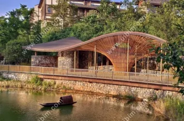 BIM Architecture: Tea Pavilion in Wulong Guiyuan Town Embraced by Gentle Mountain Breeze | Weitu Design Agency-BIM WORLD