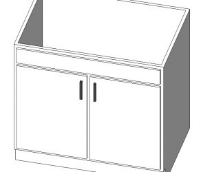 BIM Data: Revit Family Library - Double Door Dressing Table Cabinet.rfa-BIM WORLD