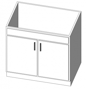 BIM Data: Revit Family Library - Double Door Dressing Table Cabinet.rfa