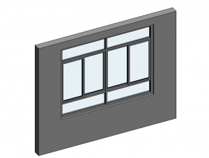 BIM Data: Four Grid Window Open Revit Family Library-BIM WORLD