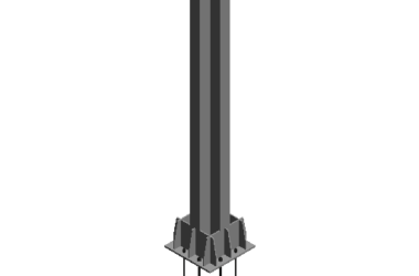 BIM Data: Revit Family Library – Steel Column with Base (RFA)-BIM WORLD
