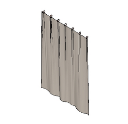 BIM Data: Revit Family Library – Single Rod Curtain with Unfolded Curtain (FURN_Curtain Rod_002.rfa)
