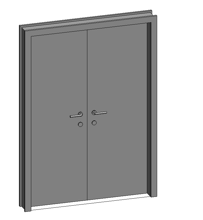 BIM Data | Revit Family Library - Double-Sided Wooden Panel Door.rfa