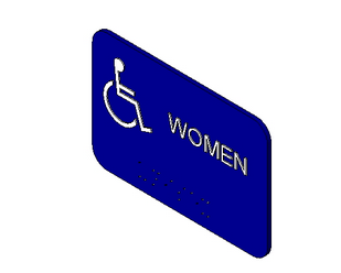 BIM Data: Revit Family Library for Female Disabled Toilet Signage (.rfa)-BIM WORLD