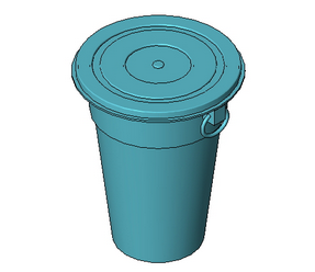 BIM Data | Revit Family Library - LAND Plastic Garbage Can 007.rfa-BIM WORLD