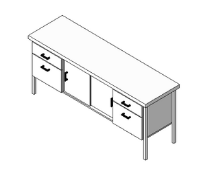 BIM Data: Revit Family Library - Credenza03 TV Cabinet-BIM WORLD