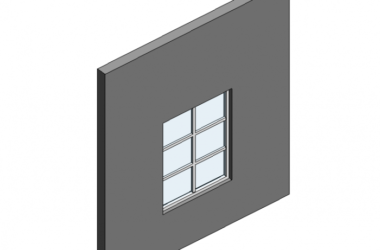 BIM Data: Revit Family Library – Three-Grid Double Window (.rfa)-BIM WORLD