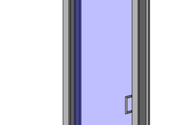 BIM Data: Revit Family Library - Single Leaf Ground Bounce Glass Door with Illuminated Window.rfa-BIM WORLD