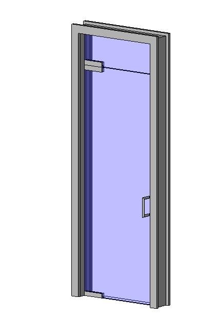BIM Data: Revit Family Library - Single Leaf Ground Bounce Glass Door with Illuminated Window.rfa
