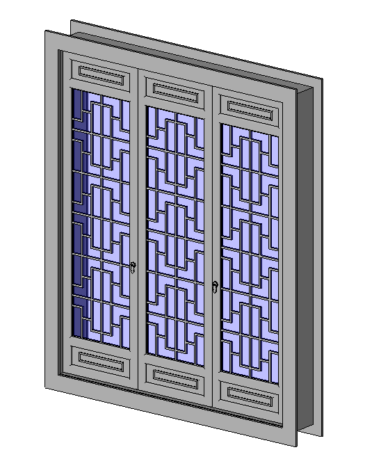 BIM Data: Revit Family Library – Chinese Window (.rfa)