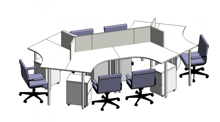 BIM Data: Revit Family Library – Office Desk 2.rfa