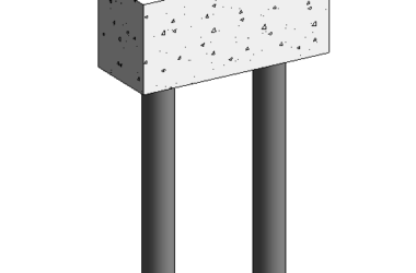 BIM Data: Revit Family Library for Platform Two-Pile Foundations (.rfa)-BIM WORLD