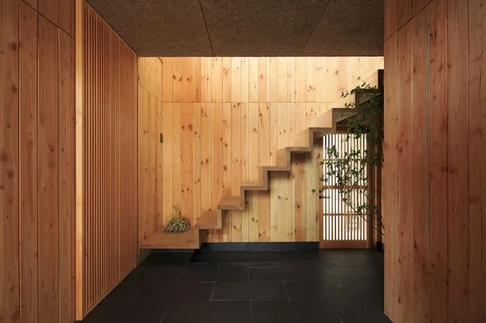 BIM architecture | V-shaped wooden houses embedded in terrain/ADX