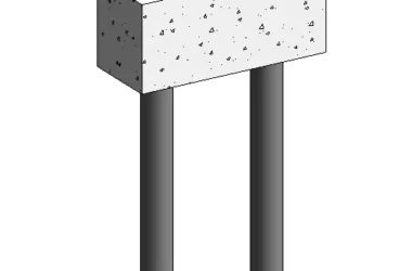 BIM Data: Revit Family Library for Platform Two-Pile Foundations (.rfa)-BIM WORLD