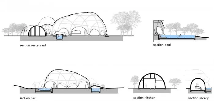 BIM Architecture | Primitive Caves Under Giant Stones on Coastal Beaches: Sri Lanka Tent Hotel/Nomadic Resorts