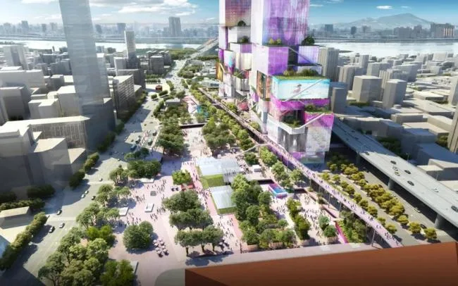 BIM architecture | Taipei Twin Towers with screens all over their height/MVRDV