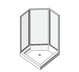 BIM Data: Revit Family Library - Shower Partition FURN_001.rfa-BIM WORLD