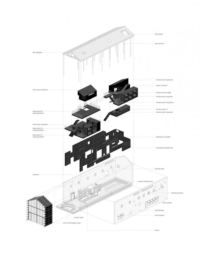 BIM Architecture | Qinglongwu Yanjiyou Rural Capsule Hotel Bookstore/Xitao Design Studio