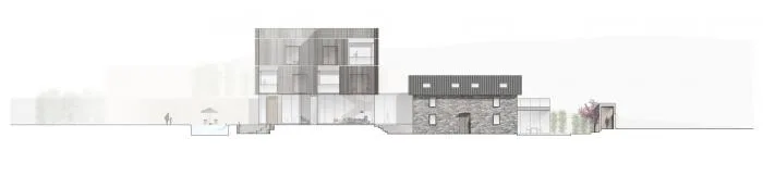 BIM Architecture | Far View of Smoke and Cooking Houses at the Foothills - Hangzhou Youji Boutique Homestay Hotel/Shihe Design Studio