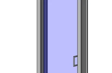 BIM Data: Revit Family Library - Single Leaf Ground Bounce Glass Door with Illuminated Window.rfa-BIM WORLD