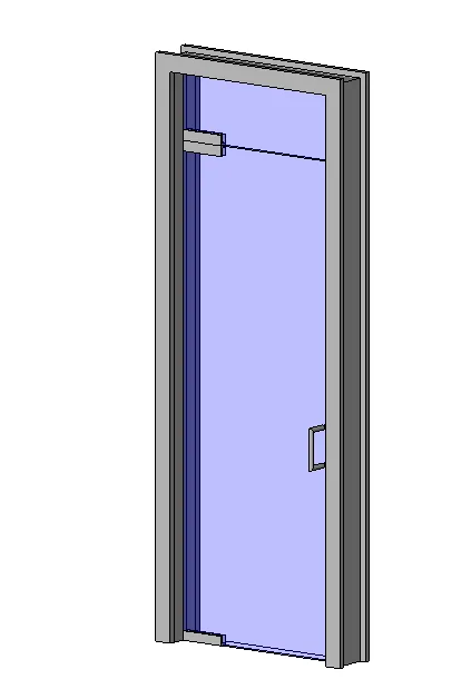 BIM Data: Revit Family Library - Single Leaf Ground Bounce Glass Door with Illuminated Window.rfa