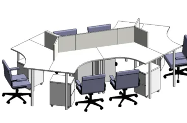BIM Data: Revit Family Library – Office Desk 2.rfa-BIM WORLD