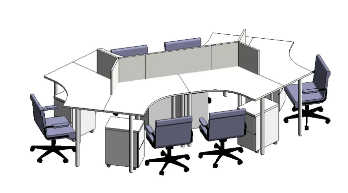 BIM Data: Revit Family Library – Office Desk 2.rfa