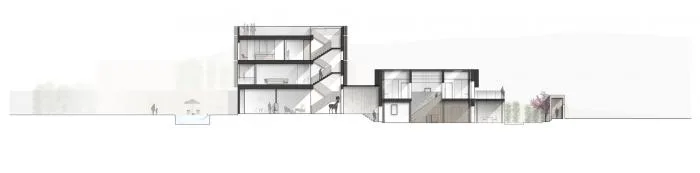 BIM Architecture | Far View of Smoke and Cooking Houses at the Foothills - Hangzhou Youji Boutique Homestay Hotel/Shihe Design Studio