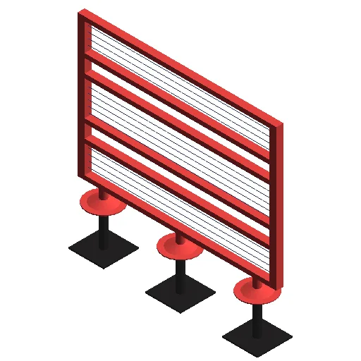 BIM Data | Revit Family Library - Wire Mesh Railing.rfa