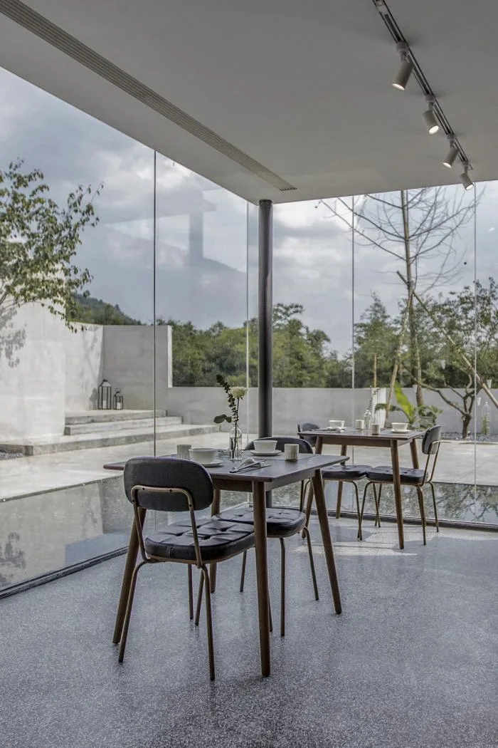 BIM Architecture | Far View of Smoke and Cooking Houses at the Foothills - Hangzhou Youji Boutique Homestay Hotel/Shihe Design Studio