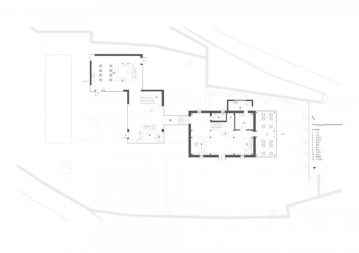 BIM Architecture | Far View of Smoke and Cooking Houses at the Foothills - Hangzhou Youji Boutique Homestay Hotel/Shihe Design Studio