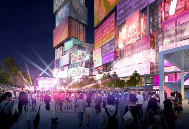 BIM architecture | Taipei Twin Towers with screens all over their height/MVRDV