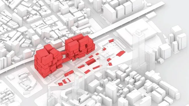 BIM architecture | Taipei Twin Towers with screens all over their height/MVRDV