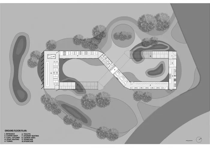 BIM Architecture | Infinite Symbol "∞": Grand Noida Coffee Bar and Student Center/RJDL