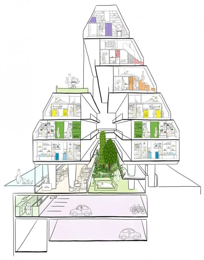 BIM Architecture | Seoul Tree shaped Apartment/Bo DAA