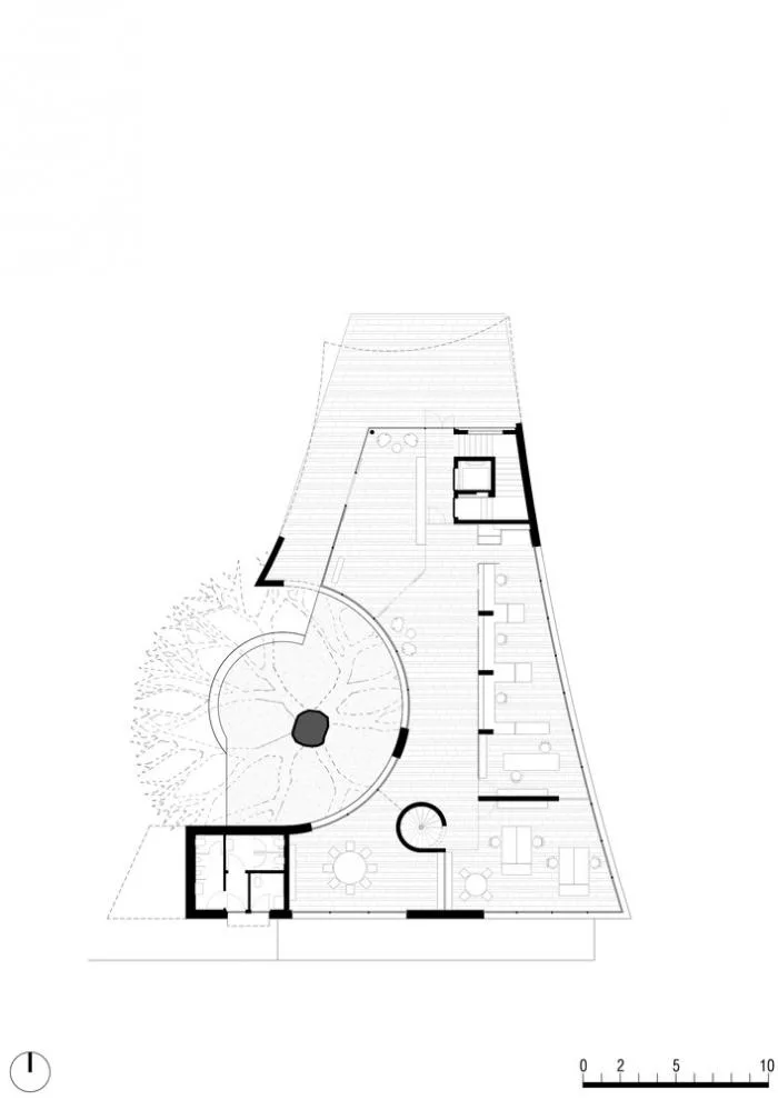 BIM Architecture | Integrating Classical and Mischievous Flying - Tourist Center Embracing Old Trees/MoDusArchitects