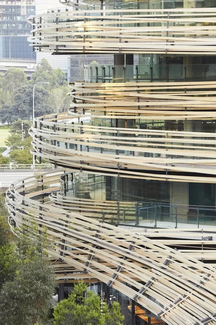 BIM Architecture | Sculptures Surrounded by Curved Wooden Screens: Sydney Stock Exchange/Kengo Kuma Architecture Urban Design Firm