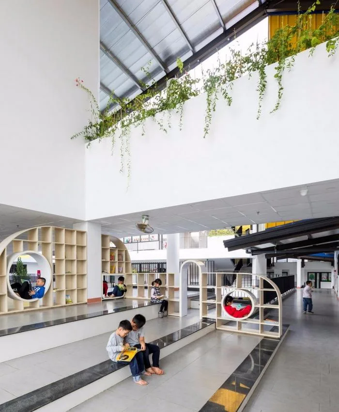 BIM Architecture | Colorful, Interlocking Hillside Kindergarten