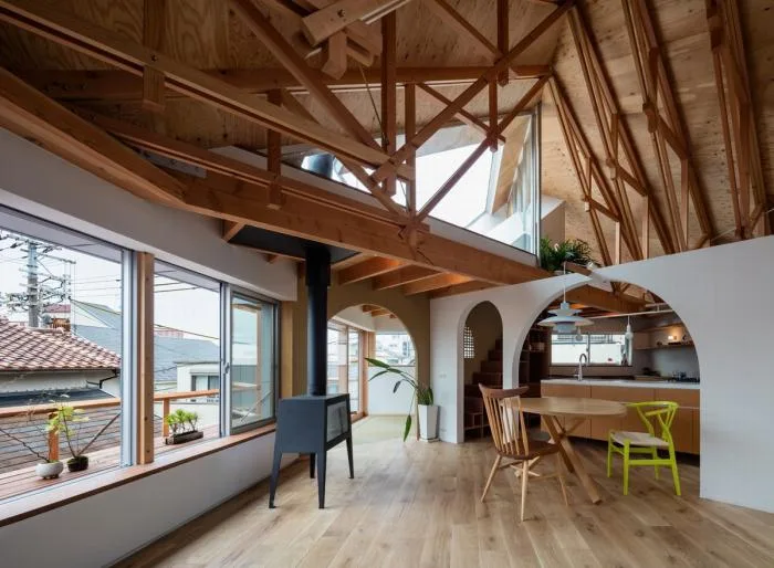 BIM Architecture | Kobe 'Hat Box' Home, a 45 degree rotated flat surface