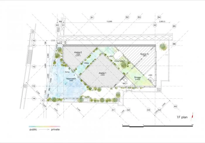 BIM Architecture | Kobe 'Hat Box' Home, a 45 degree rotated flat surface