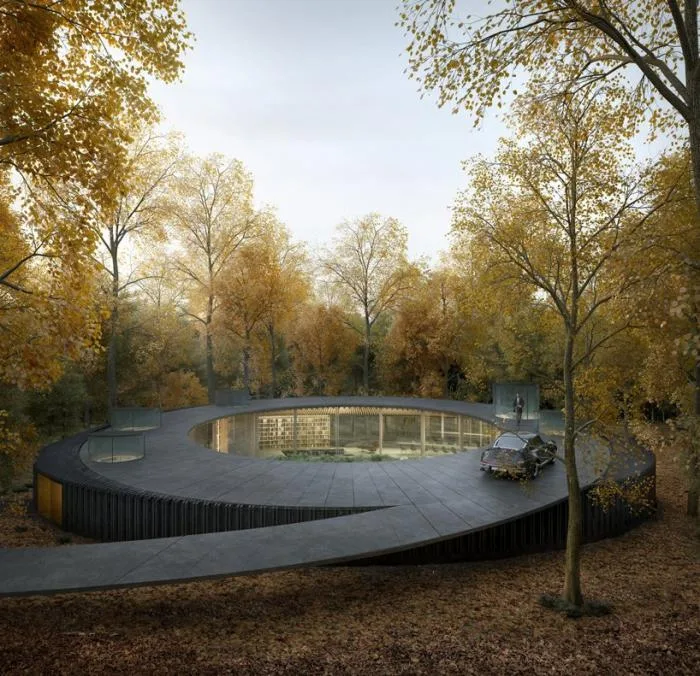BIM Architecture | The 'Bird's Nest' hovering in the forest: Long Island Wooden House 2.0/Marchi Architects